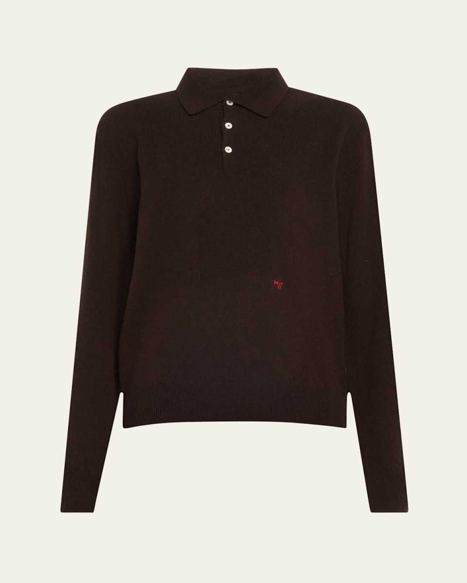 Oversized Wool Cashmere Polo Shirt